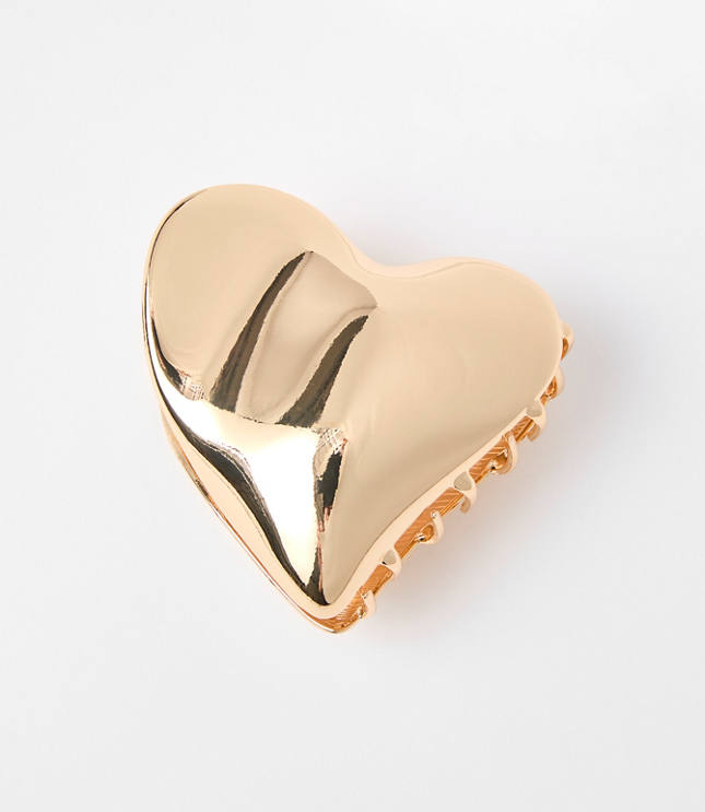 Metallic Heart Claw Hair Clip