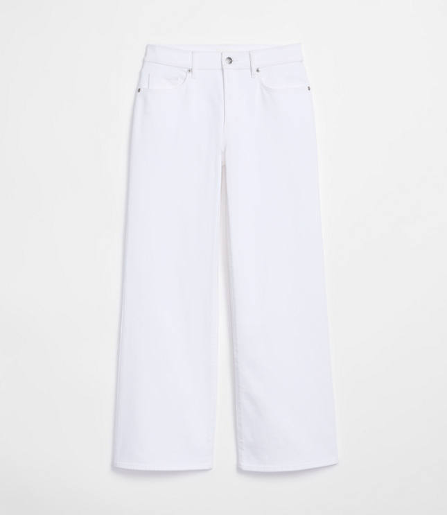 Rivete Tall Mid Rise Wide Leg Jeans in White