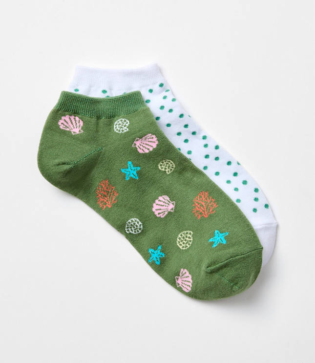 Seashell & Dot Sneaker Sock Set
