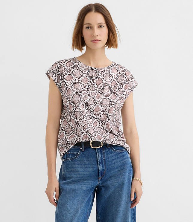 Snake Print Modern Wedge Tee