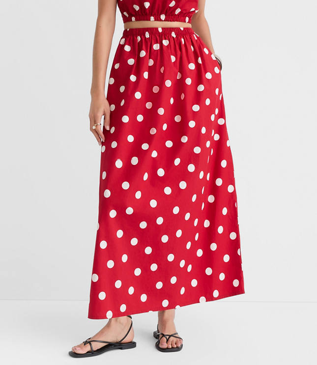 LOFT Beach Polka Dot Poplin Maxi Pocket Skirt carousel Product Image 3