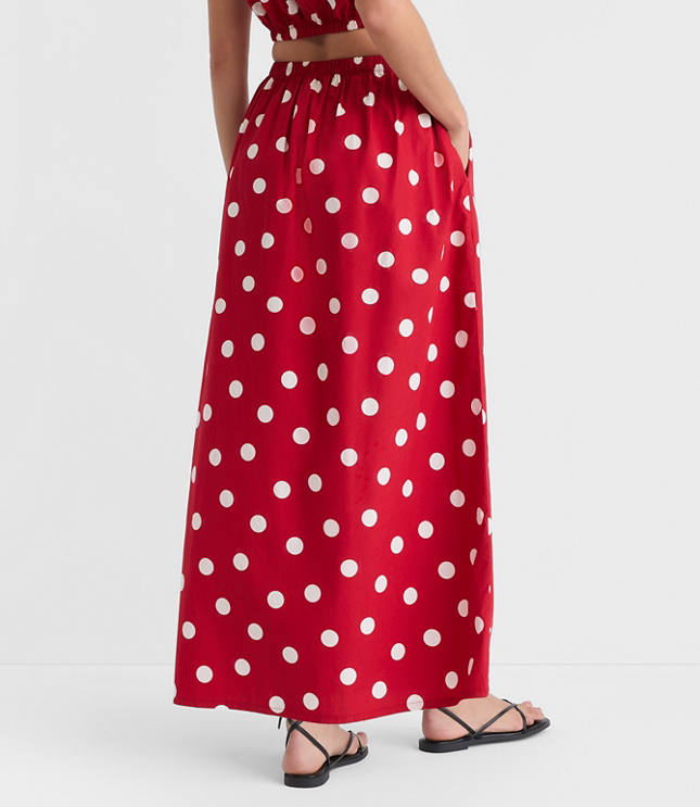 LOFT Beach Polka Dot Poplin Maxi Pocket Skirt carousel Product Image 4