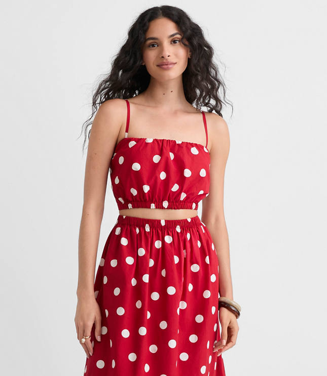 LOFT Beach Polka Dot Poplin Bubble Bandeau Top carousel Product Image 3