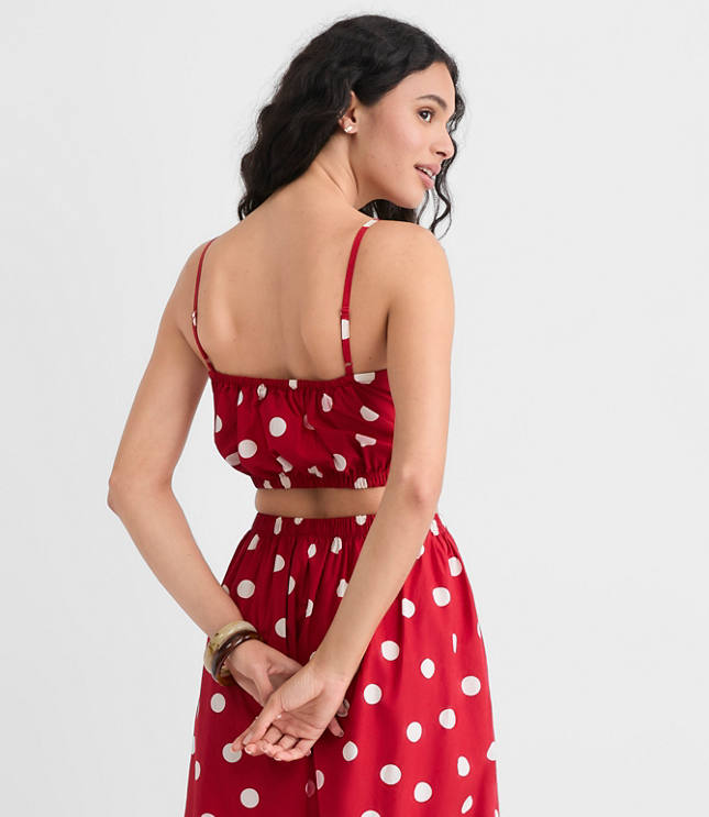 LOFT Beach Polka Dot Poplin Bubble Bandeau Top carousel Product Image 4