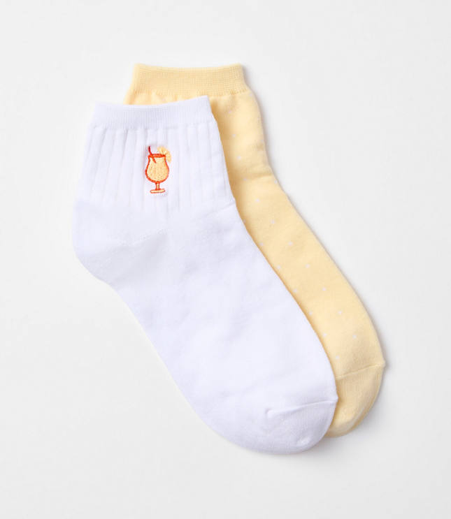 Cocktail & Dot Ankle Sock Set