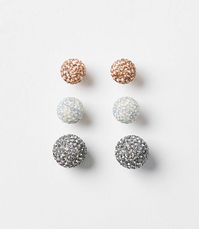 Pave Ball Stud Earring Set