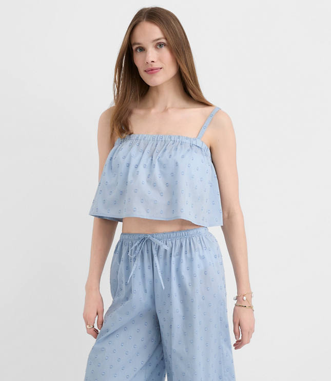 LOFT Beach Clip Dot Tank Top - Flutter Blue