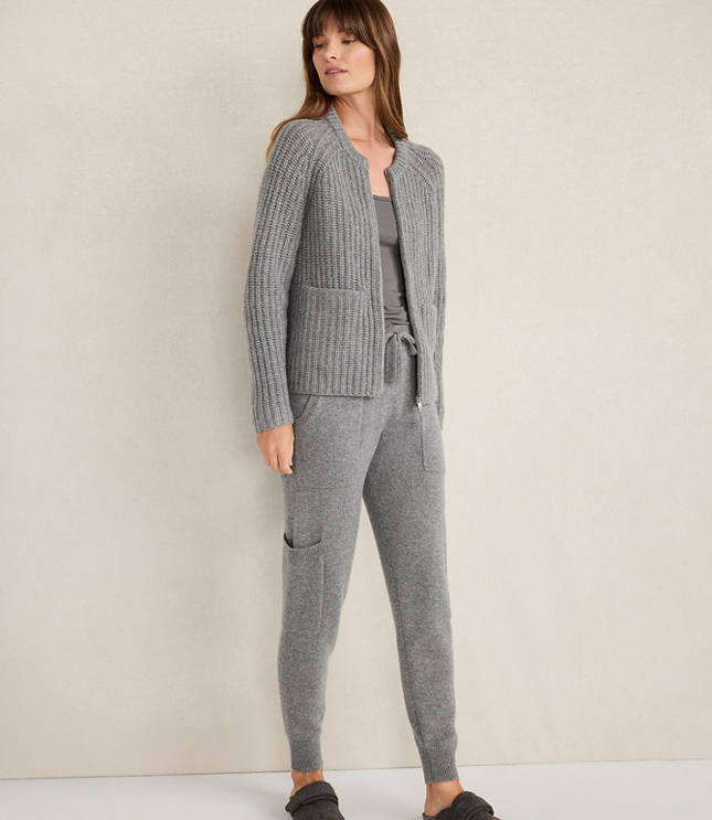 Haven Well Within Cashmere Zip Front Bomber Jacket