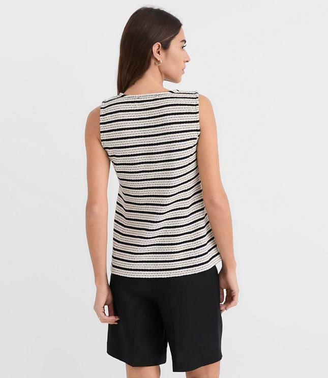 Petite Stripe Textured Knit Vest