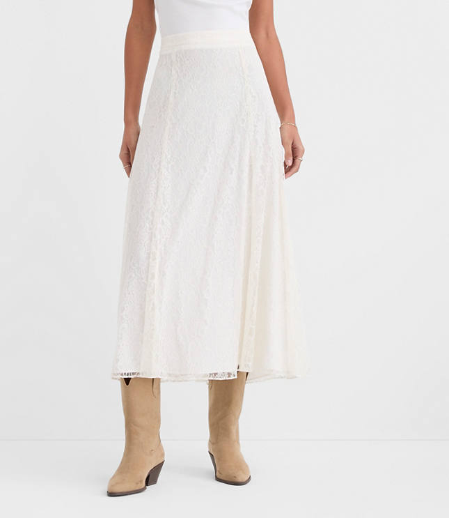 Petite Floral Lace Maxi Skirt