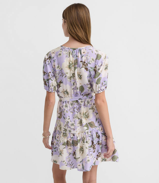 Petite Floral Flounce Mini Pocket Dress