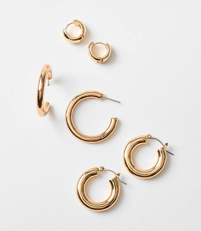 Tubular Hoop Earring Set