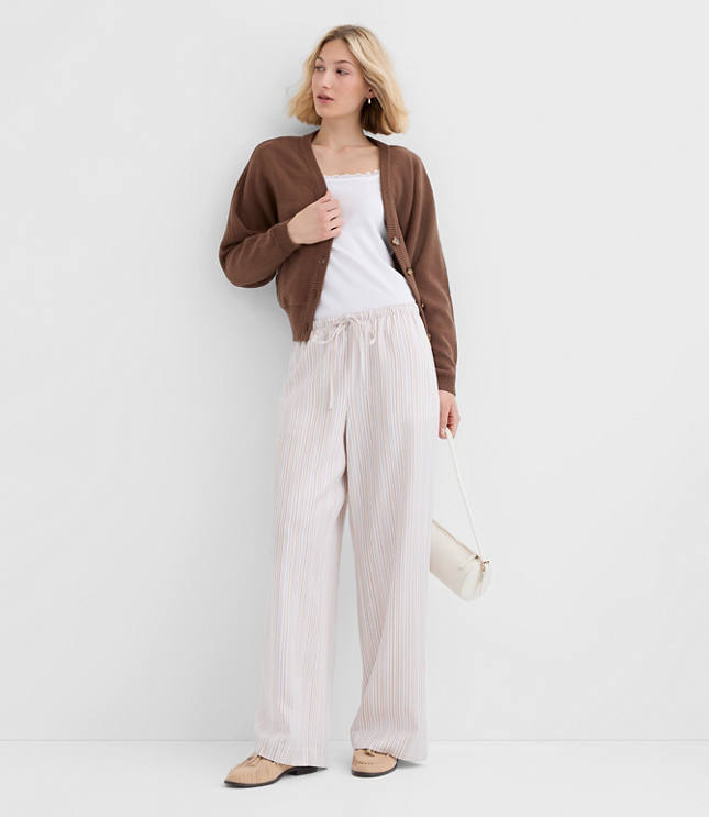 Petite Sawyer Pull On Pants in Striped Twill