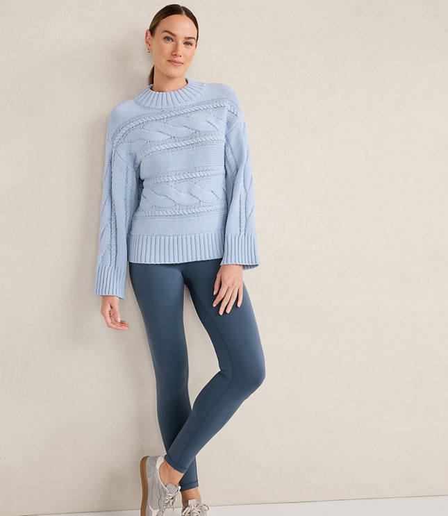 Haven Well Within Cotton Blend Horizontal Cable Sweater