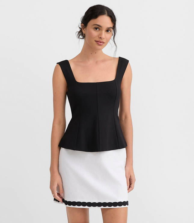 Petite Ponte Peplum Tank Top