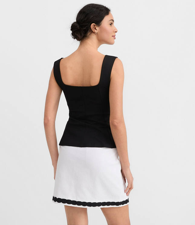 Petite Ponte Peplum Tank Top