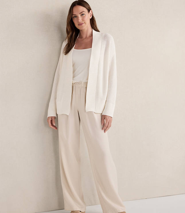 Haven Well Within Organic Cotton Shaker Stitch Open Front Cardigan