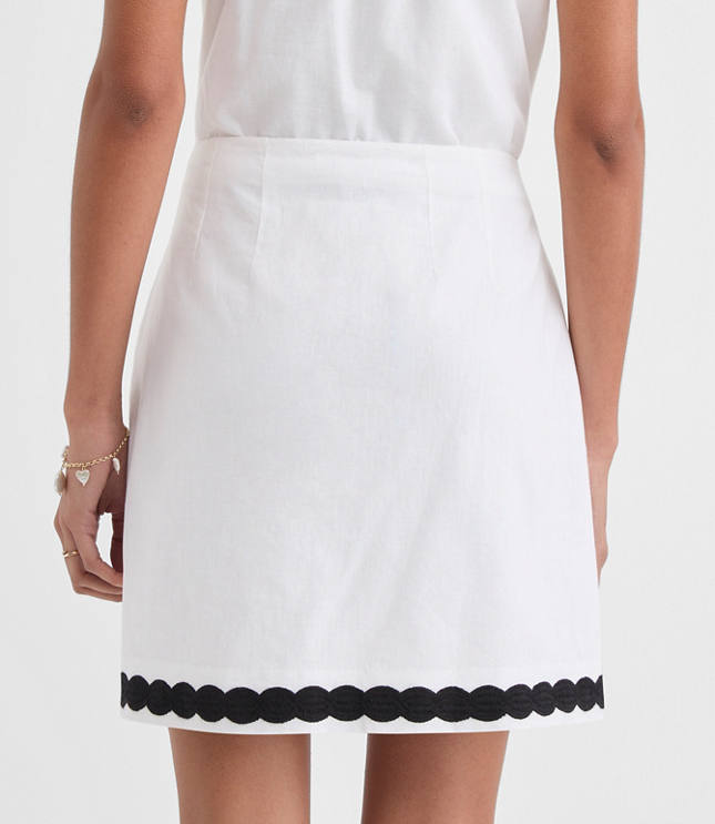 Tall Scalloped Linen Cotton Mini Skirt