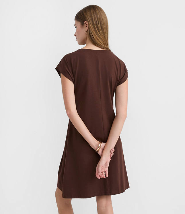 Petite Side Twist Cap Sleeve Mini Dress