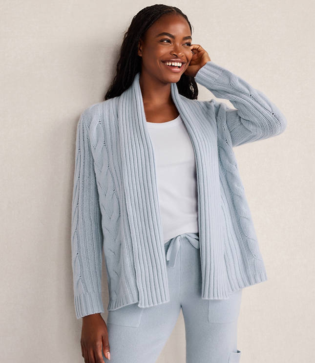 Haven Well Within Cashmere Cable Open Front Cardigan