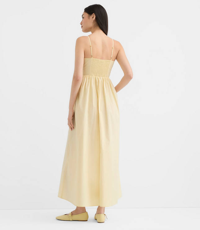 Tall Poplin Bustier Midi Pocket Dress