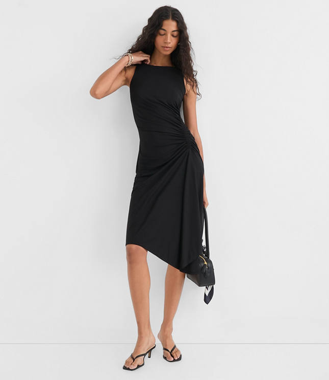 Petite Ruched Halter Mini Dress