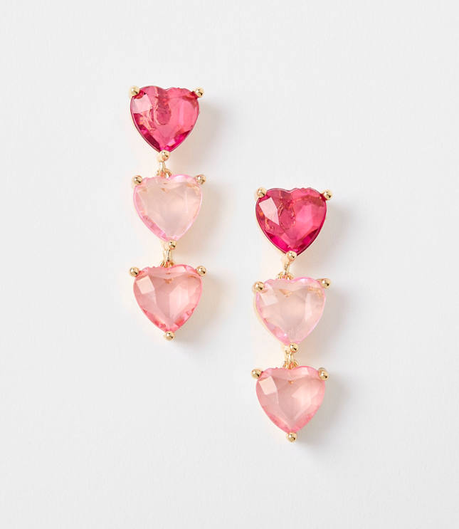 Ombre Crystal Heart Drop Earrings