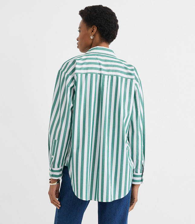 Striped Poplin Everyday Oversized Pocket Shirt