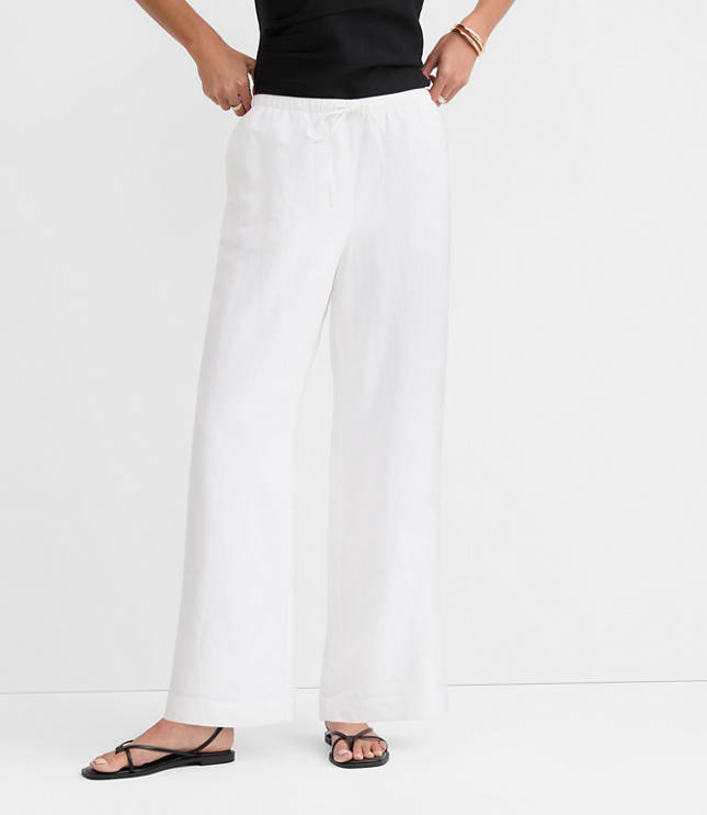 Petite Sawyer Pull On Pants in Linen Blend