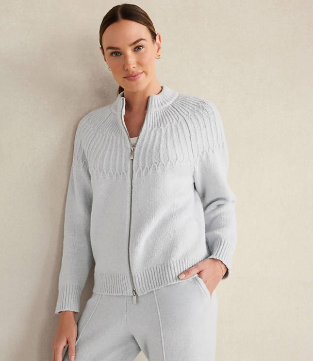 Haven Well Within Organic Cotton Blend Fair Isle Stitch Bomber