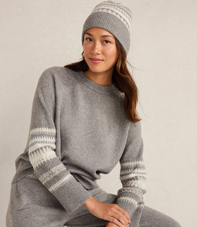 Haven Well Within Organic Cotton Blend Nostalgic Fair Isle Crewneck Sweater