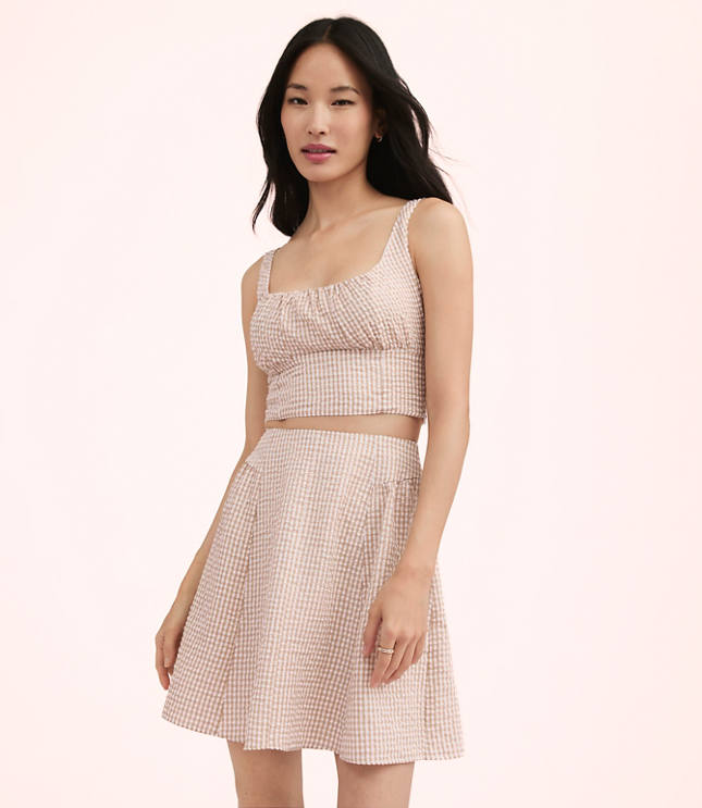 Lately Striped Seersucker Cropped Top