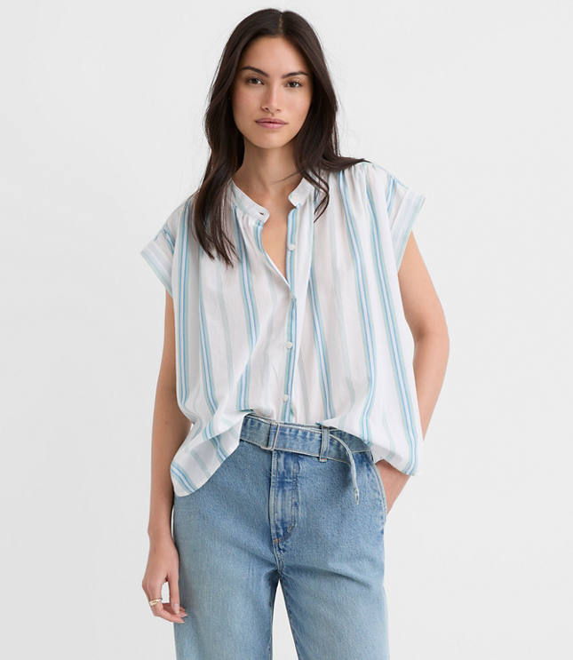 Petite Striped Everyday Dolman Shirt
