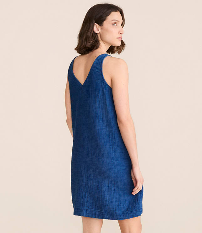 Petite Lou & Grey Linen Cotton Tie Keyhole Mini Pocket Dress carousel Product Image 3