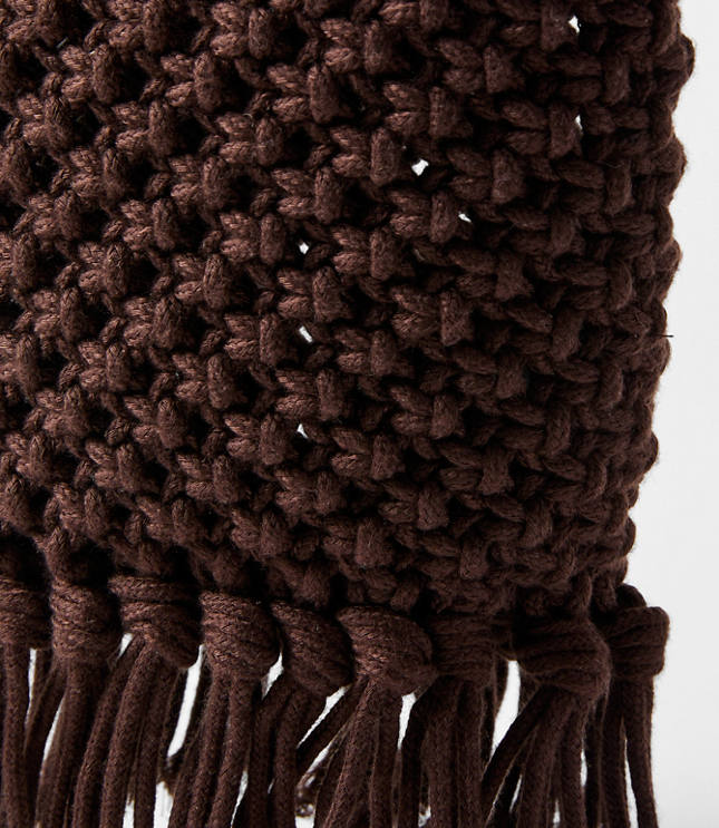 Metallic Fringe Macrame Bag