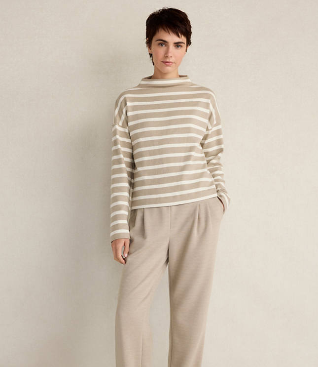 Haven Well Within Organic Cotton Funnel Neck Striped Pullover