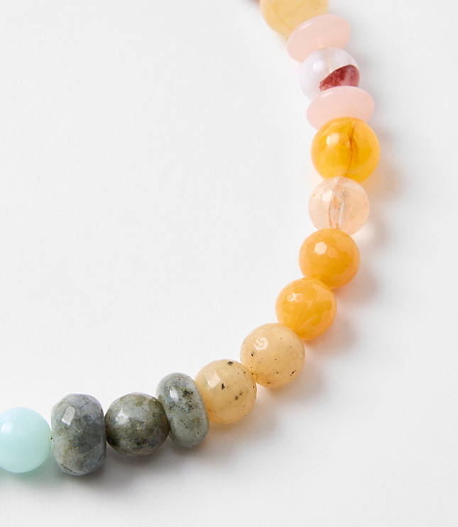 Rainbow Beaded Statement Necklace