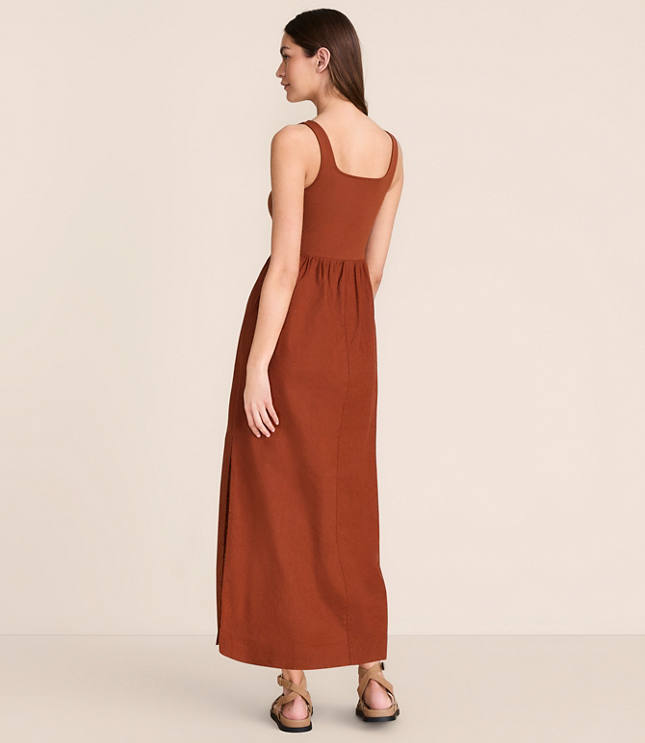 Petite Lou & Grey Square Neck Mixed Media Maxi Pocket Dress