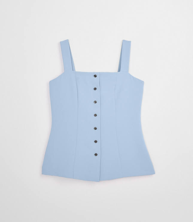 LOFT Versa Crepe Drape Button Bustier Top