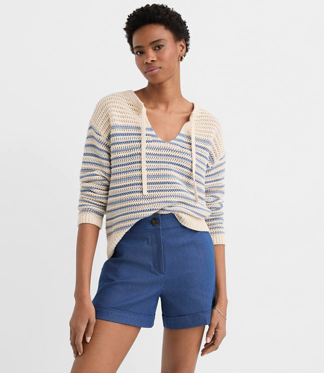 Petite Cuffed Shorts in Refined Denim