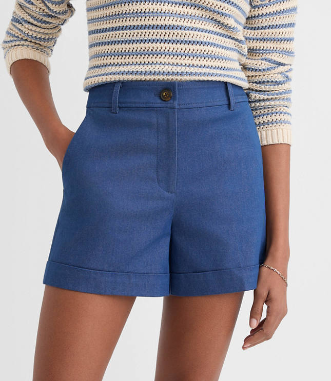Petite Cuffed Shorts Refined Denim