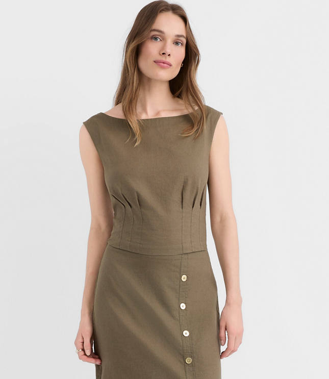 P OFF THE SHOULDER TOP - MULBERRY LINEN