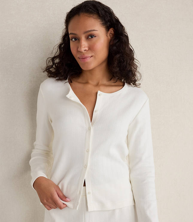 Haven Well Within Organic Cotton Pointelle Cardigan