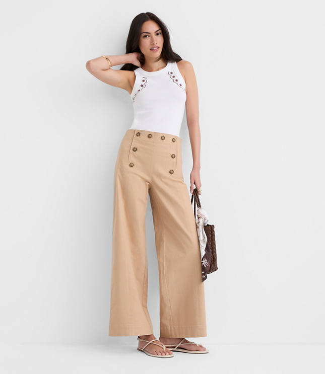 Petite Mariner Pants in Twill