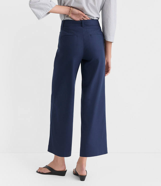 Petite Palmer Wide Leg Crop Pants in Cotton Linen carousel Product Image 3