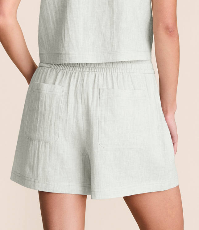 Petite Lou & Grey Crosshatch Linen Cotton Shorts