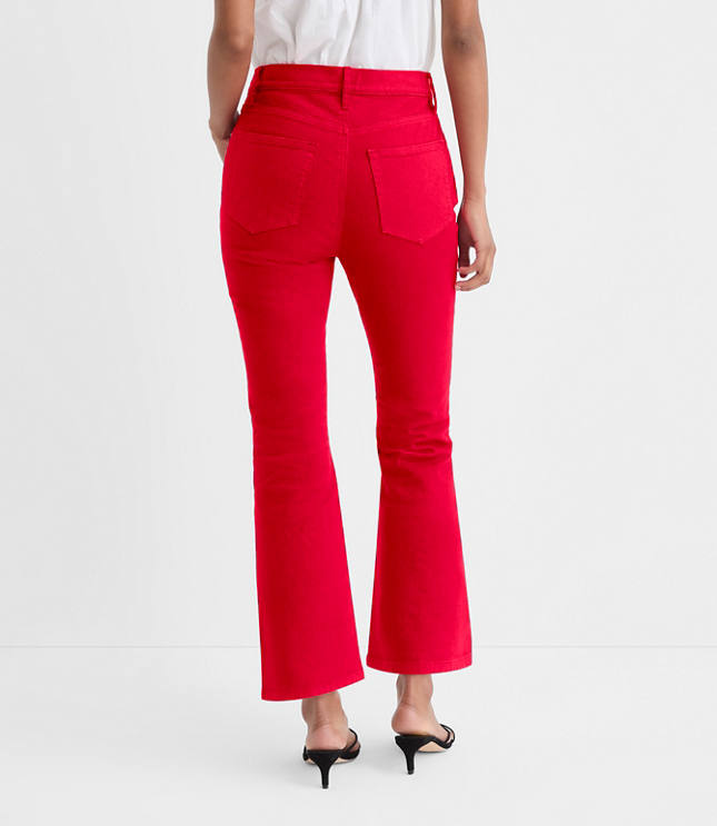 Rivete High Rise Kick Crop Jeans in Maple Cherry