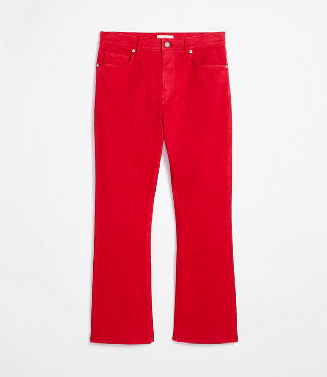 Rivete High Rise Kick Crop Jeans in Maple Cherry