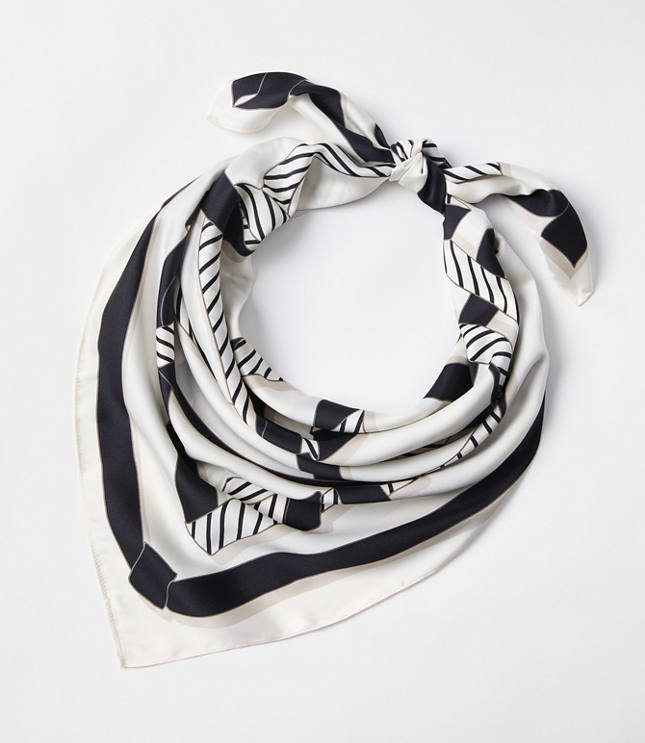 Ribbon Print Square Scarf