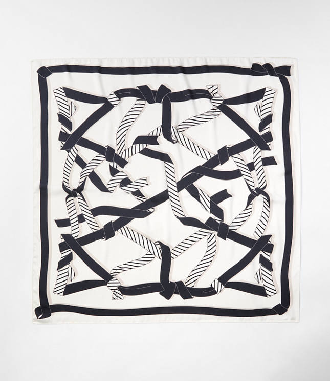 Ribbon Print Square Scarf